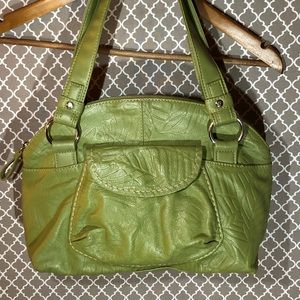 Relic green leather shoulder bag